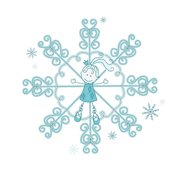 Snowflake-girl — Stock Vector