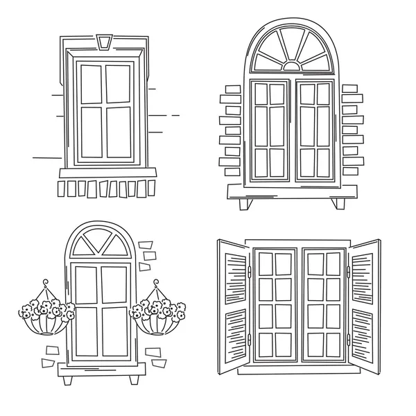 Ventanas retro — Archivo Imágenes Vectoriales