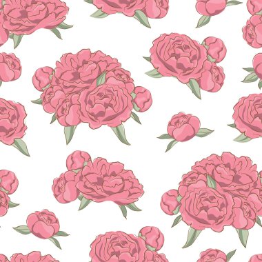 pembe peonies seamless modeli