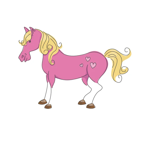 Komické kůň růžový. — Stockový vektor