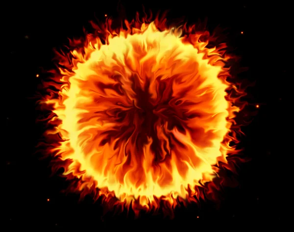 Bola de fogo como um sol — Fotografia de Stock