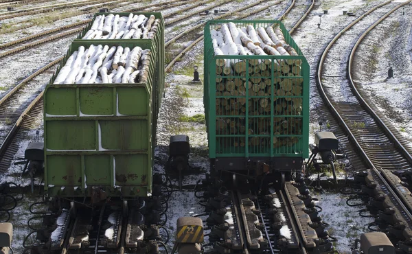 Los vagones de mercancías clasifican en el ferrocarril 8 —  Fotos de Stock