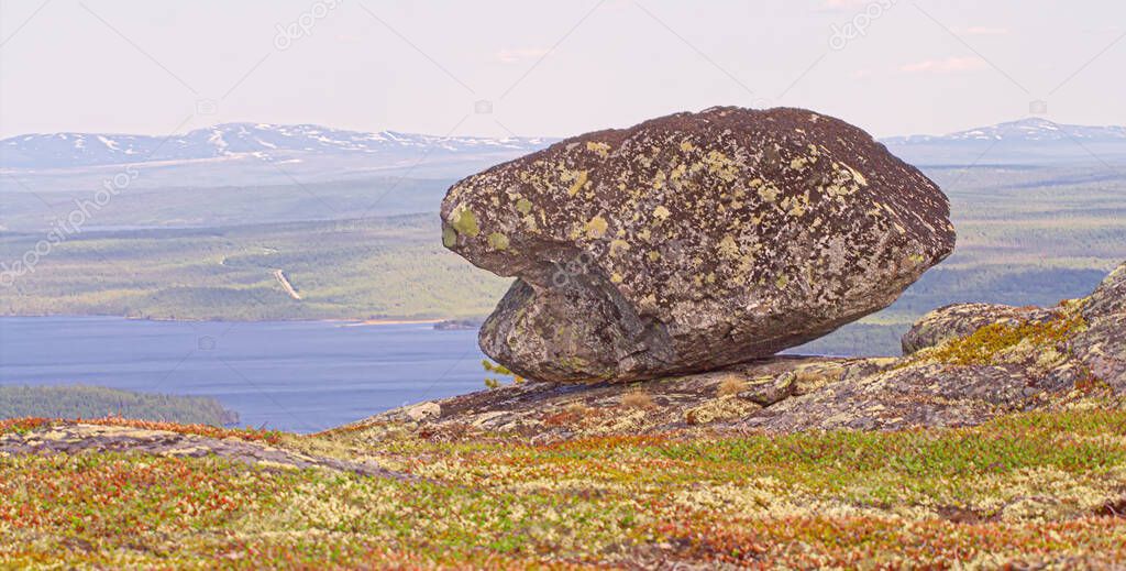 Stone of a peculiar form, worshipped by  Saami.
