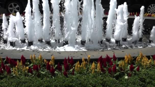 Unusual foam fountain — Stock Video