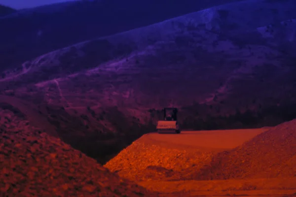 Red Soil Mountains Mining Quarry Thermal Image Photo —  Fotos de Stock