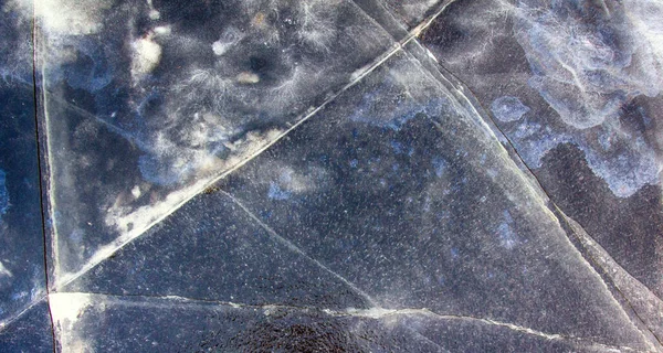 Лед Красивый После Тяжелого Мороза Ice Crack Background — стоковое фото