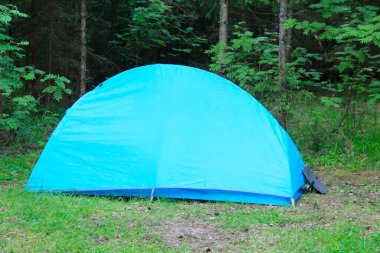 Ormanda çadır kurup kamp yapmak farklı seçenekler.