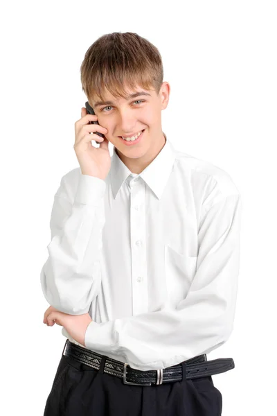 Tiener spreken op de telefoon — Stockfoto