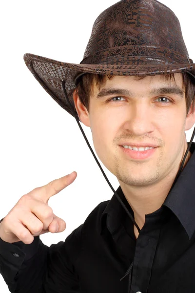 Man in stetson hoed — Stockfoto