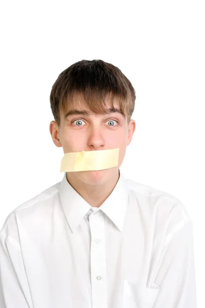 Teenager with sealed mouth Stock Image