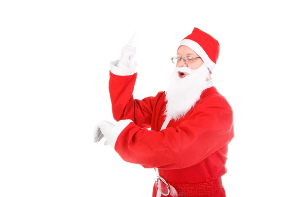 Santa claus with finger up — Stock Photo, Image