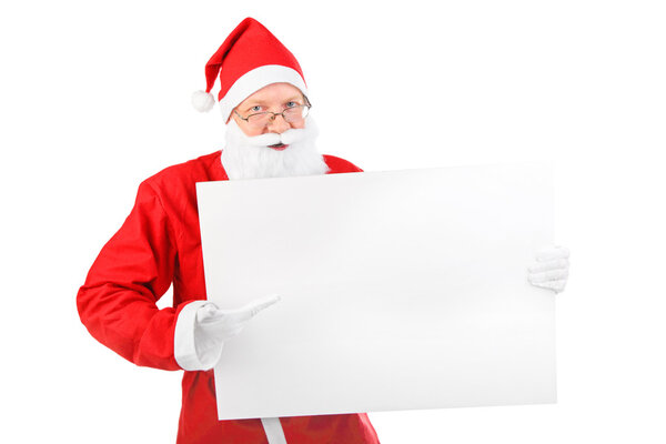 Santa claus with blank paper