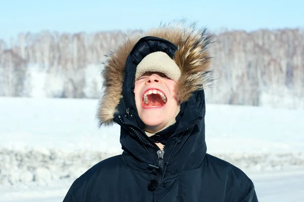 Rapaz no Inverno — Fotografia de Stock