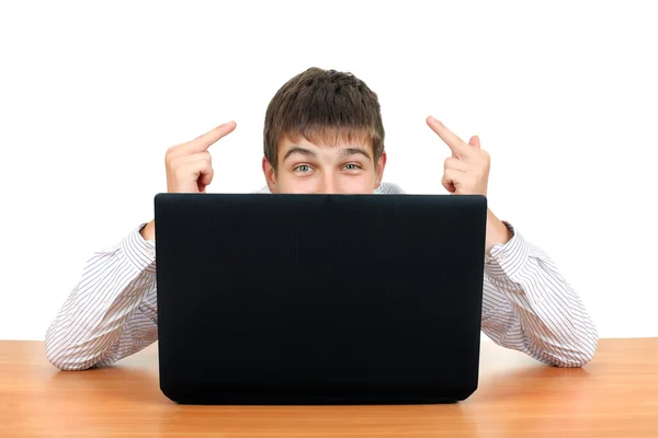 Man Shows Middle Fingers — Stock Photo, Image