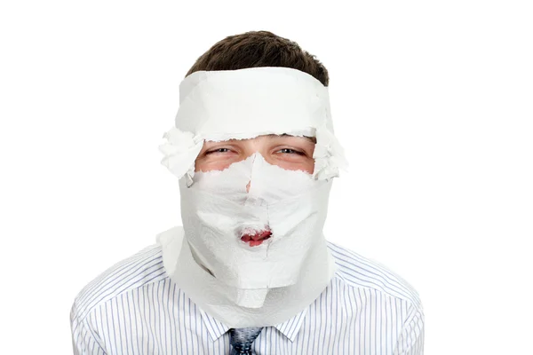 Man Wrapped In Paper — Stock Photo, Image
