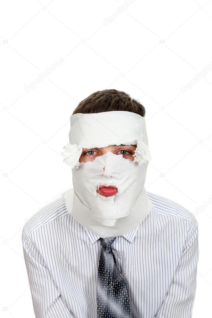 Man Wrapped In Paper