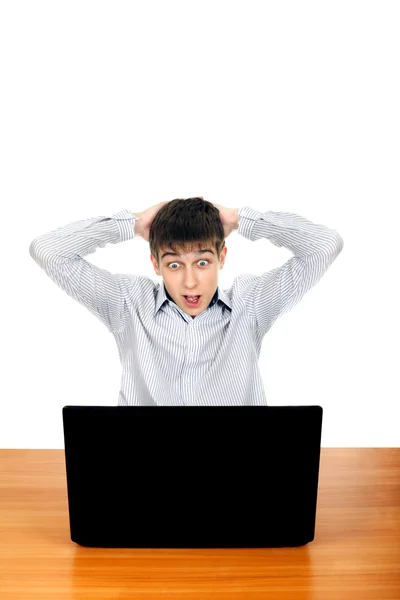 Young Man With Laptop — Stock Photo, Image