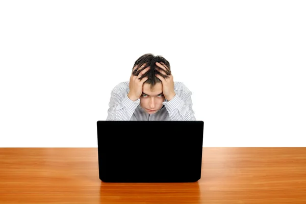 Young Man With Laptop — Stock Photo, Image