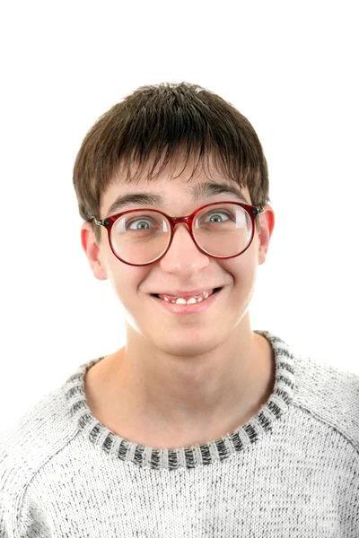 Śmieszne młody człowiek w okularach — Zdjęcie stockowe