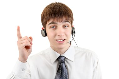 Kulaklıklı genç adam.