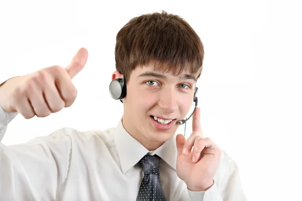 Young Man with Headset — Stock Photo, Image