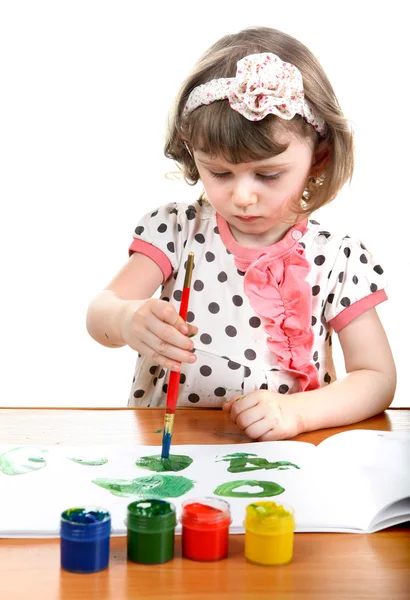 Little Girl Drawing — Stock Photo, Image