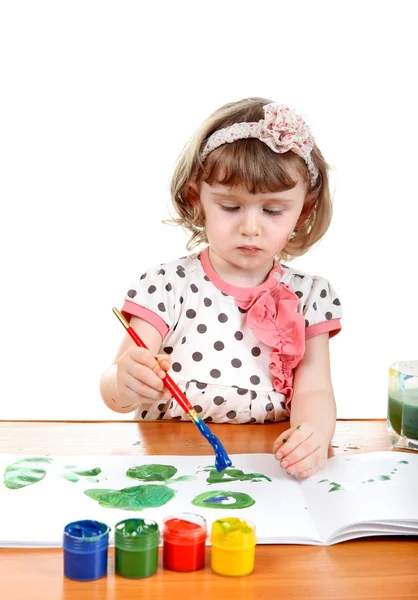 Little Girl Drawing — Stock Photo, Image