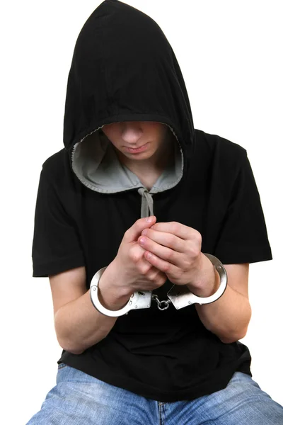 Young Man in Handcuffs — Stock Photo, Image