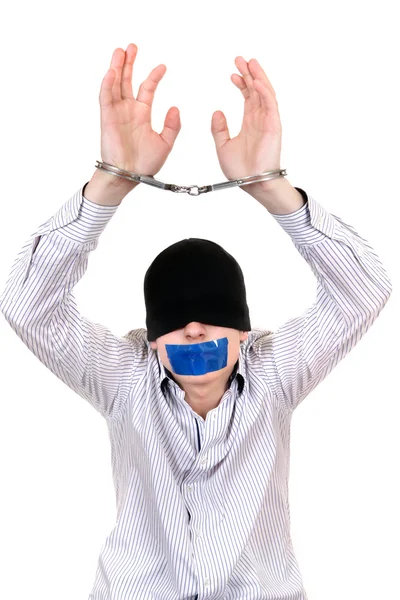 Hostage in Handcuffs — Stock Photo, Image