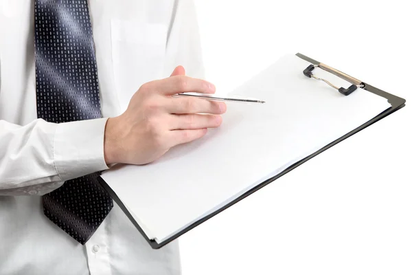 Hand of Teenager on Clipboard — Stock Photo, Image