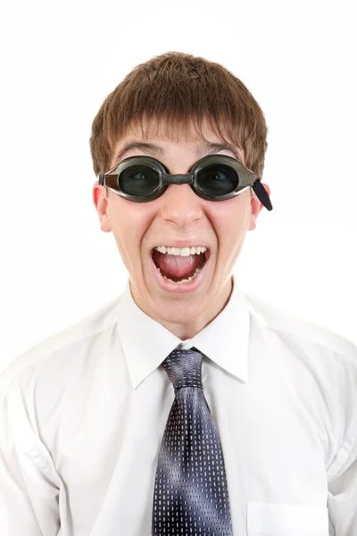 Adolescente en gafas de natación — Foto de Stock