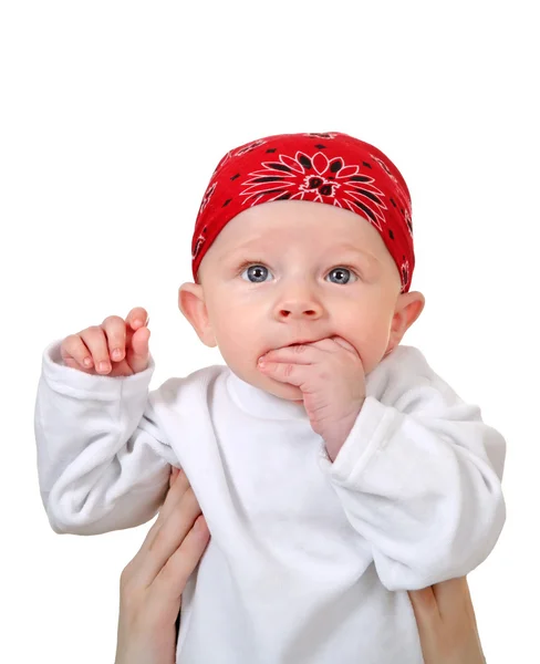 Babyjongen in hoofddoek — Stockfoto