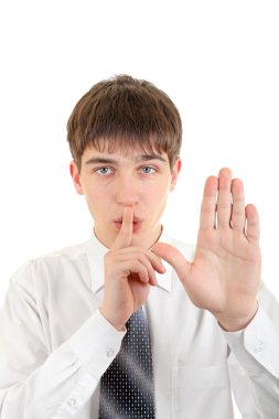 Finger on Lips in Silence Gesture clipart