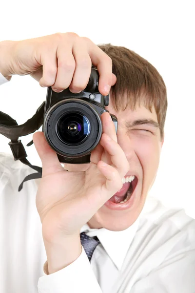 Persona Scatta una foto con una fotocamera — Foto Stock