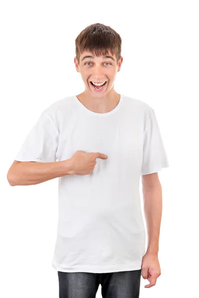 Teenager Pointing at himself — Stock Photo, Image