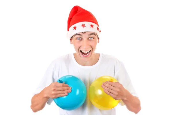 Cheerful Teenager with Balloons — Stock Photo, Image