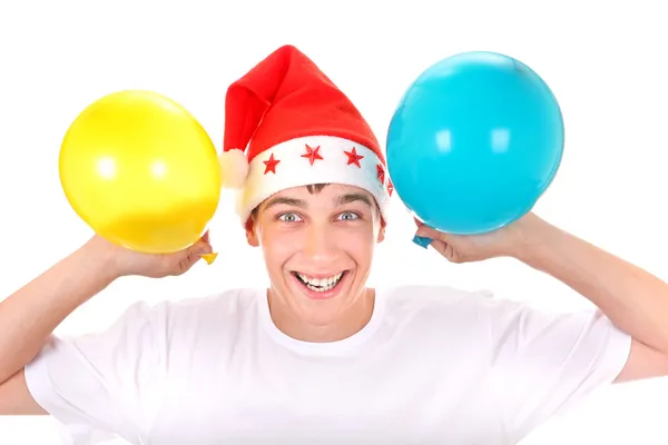 Cheerful Teenager with Balloons — Stock Photo, Image