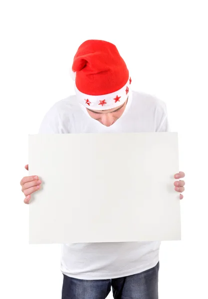 Teenager with White Board — Stock Photo, Image