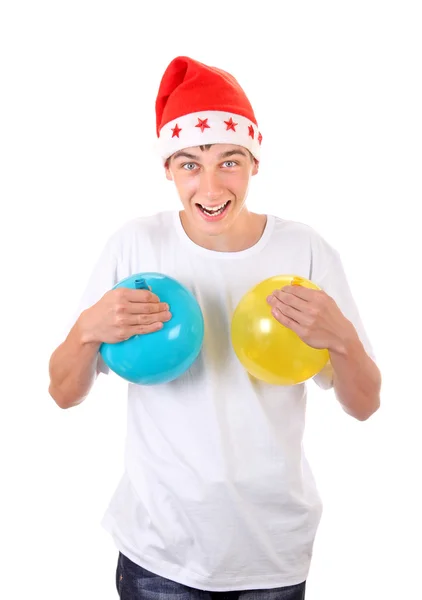 Veselá teenager s balónky — Stock fotografie