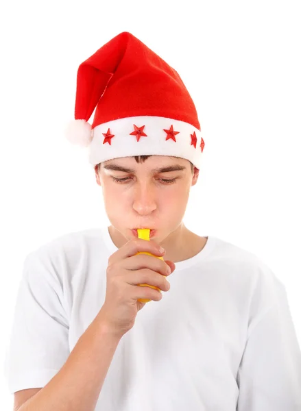 Adolescente en Santa Hat —  Fotos de Stock