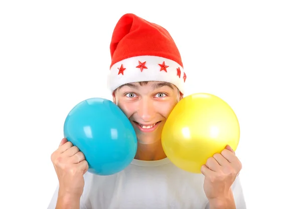 Joven alegre con globos —  Fotos de Stock