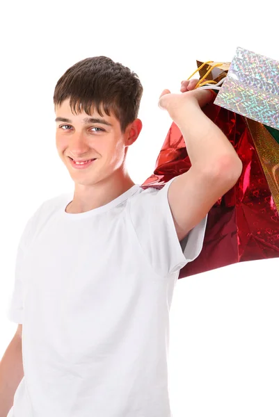 Adolescente con shopping bags — Foto Stock