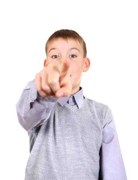 Boy Pointing at You — Stock Photo, Image