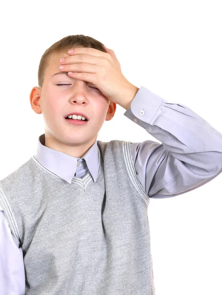 Chlapec cítí bolest hlavy — Stock fotografie