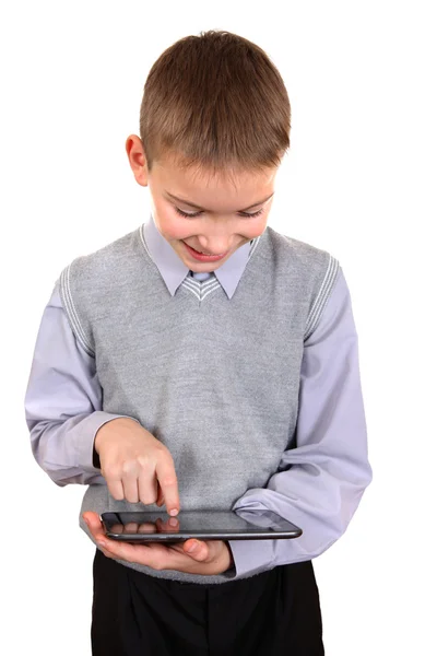 Niño con tablet ordenador — Foto de Stock