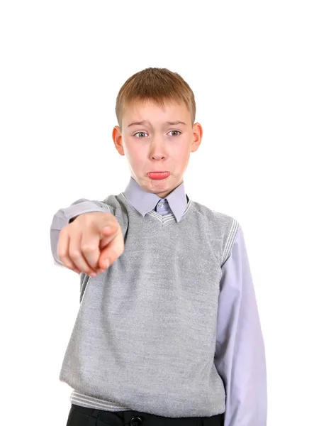Boy Pointing at You — Stock Photo, Image