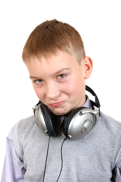 Αγόρι με ακουστικά — Φωτογραφία Αρχείου