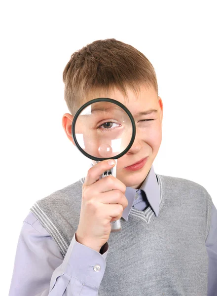 Boy with a Loupe — Stock Photo, Image