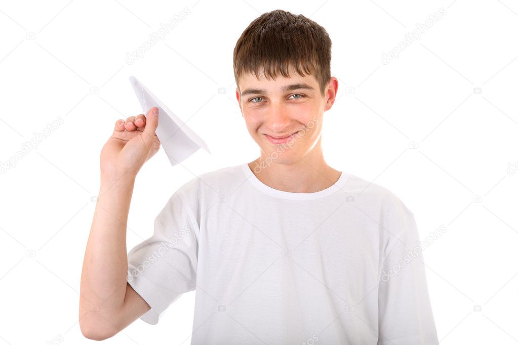 Teenager with Paper Plane