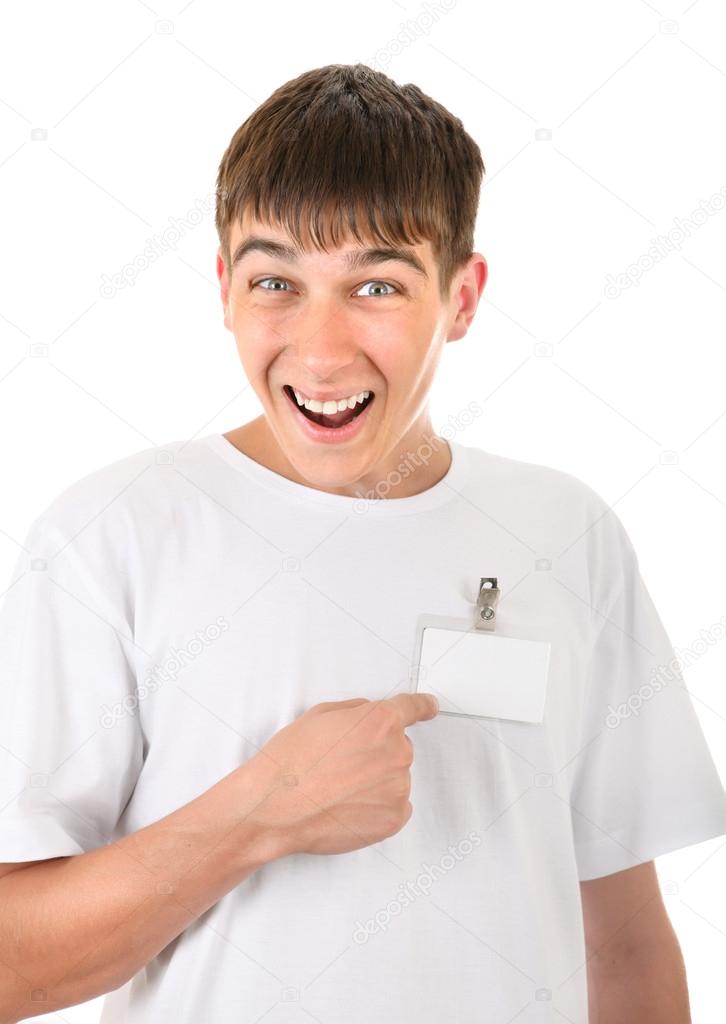 Teenager with Empty Badge